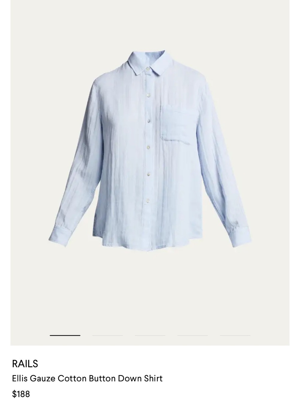 Rails Ellis Cotton Light Blue Long-Sleeve Gauze Button-Down Shirt
